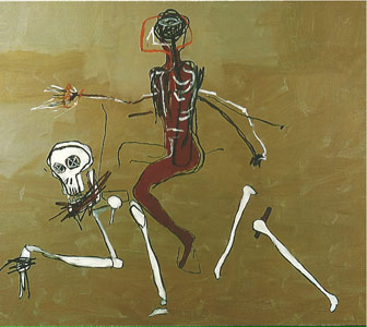 basquiat tableau reding with death